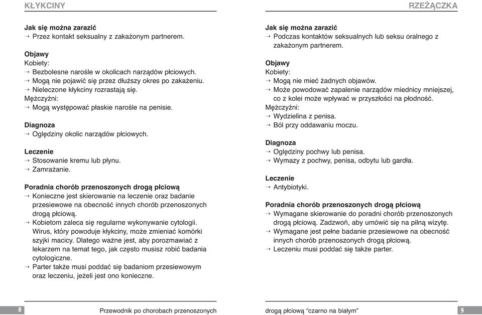 Konieczne jest skierowanie na leczenie oraz badanie przesiewowe na obecność innych chorób przenoszonych drogą płciową. Kobietom zaleca się regularne wykonywanie cytologii.