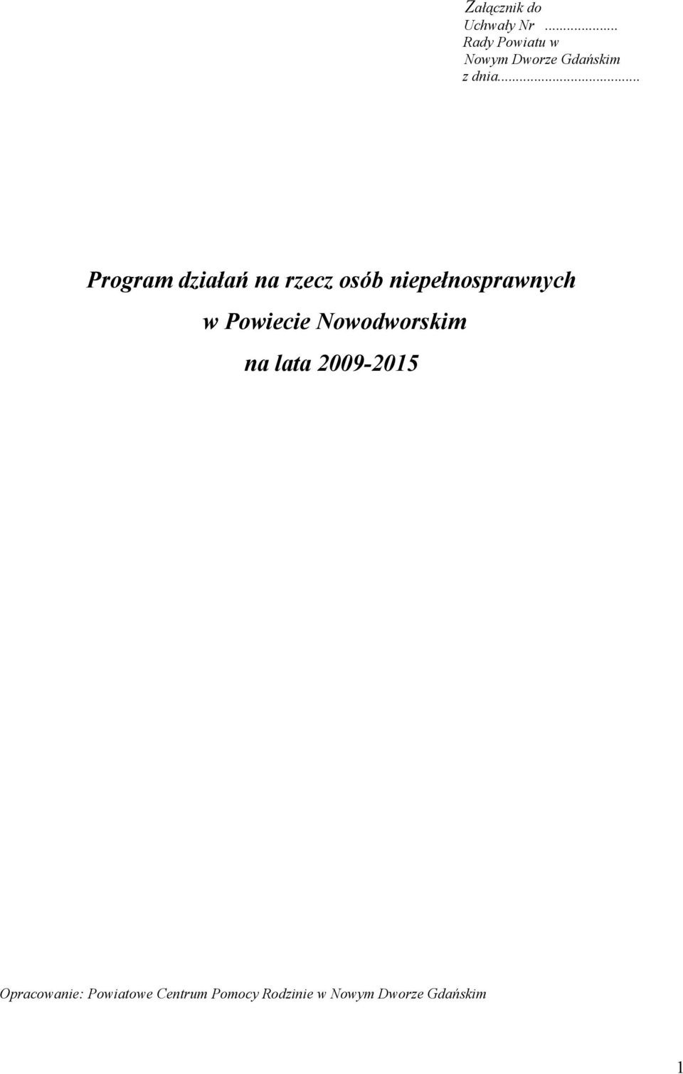 .. Program działań na rzecz osób niepełnosprawnych w