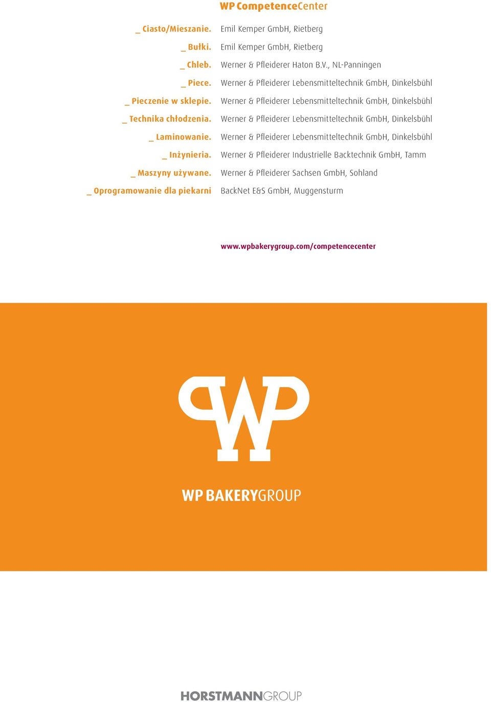 , NL-Panningen Werner & Pfleiderer Lebensmitteltechnik GmbH, Dinkelsbühl Werner & Pfleiderer Lebensmitteltechnik GmbH, Dinkelsbühl Werner & Pfleiderer Lebensmitteltechnik