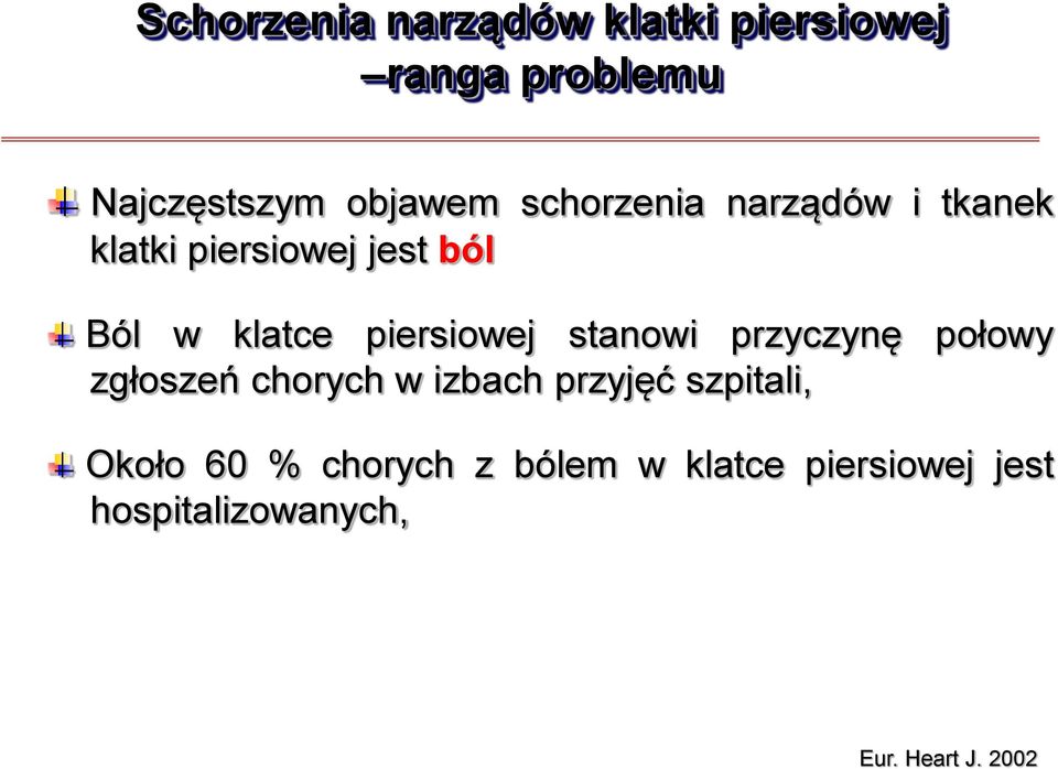 piersiowej stanowi przyczynę połowy zgłoszeń chorych w izbach przyjęć