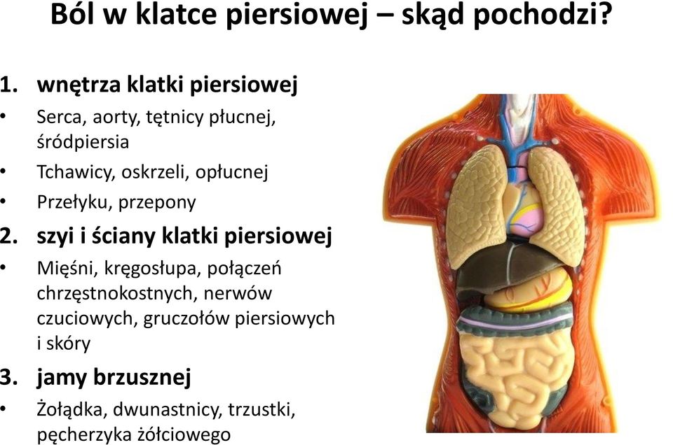 opłucnej Przełyku, przepony 2.