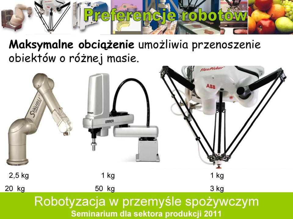 obiektów o różnej masie.