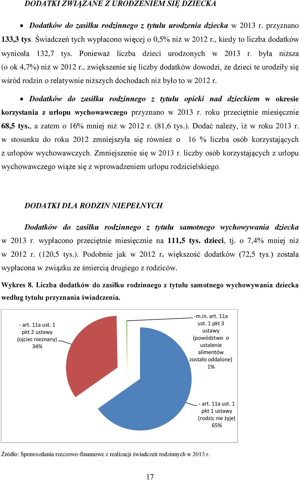 , zwiększenie się liczby dodatków dowodzi, że dzieci te urodziły się wśród rodzin o relatywnie niższych dochodach niż było to w 2012 r.
