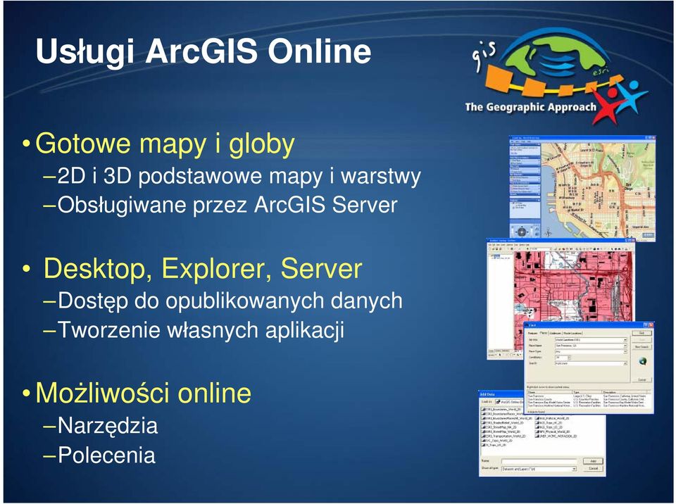 Desktop, Explorer, Server Dostęp do opublikowanych danych