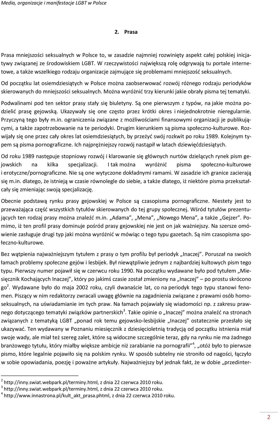 Przykładowe podsumowanie witryny randkowej