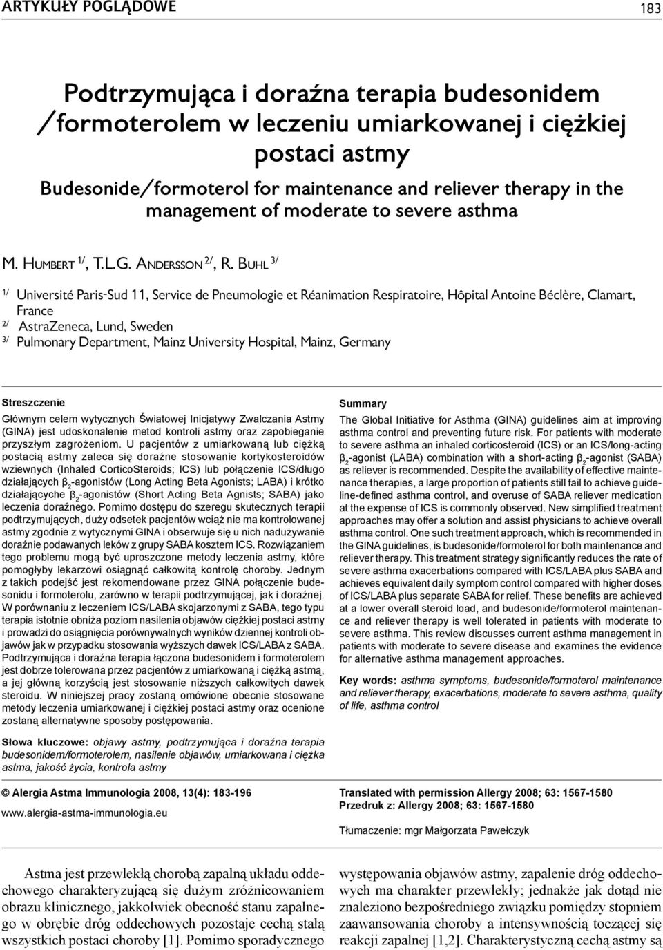 moderate to severe asthma M. HUMBERT 1/, T.L.G. ANDERSSON 2/, R.