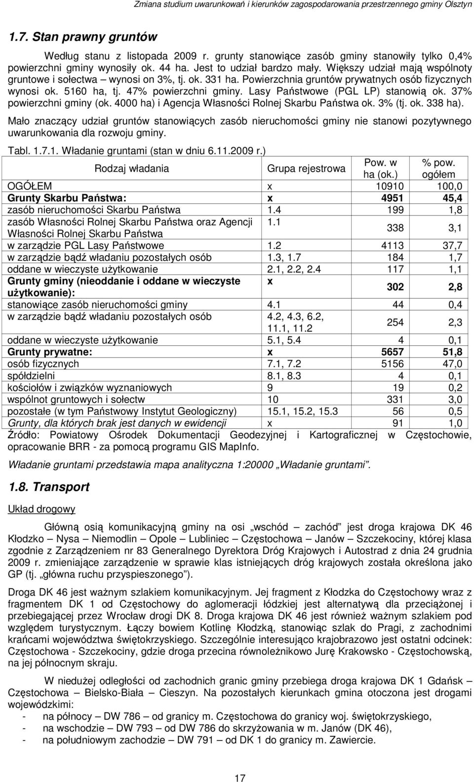 Lasy Państwowe (PGL LP) stanowią ok. 37% powierzchni gminy (ok. 4000 ha) i Agencja Własności Rolnej Skarbu Państwa ok. 3% (tj. ok. 338 ha).