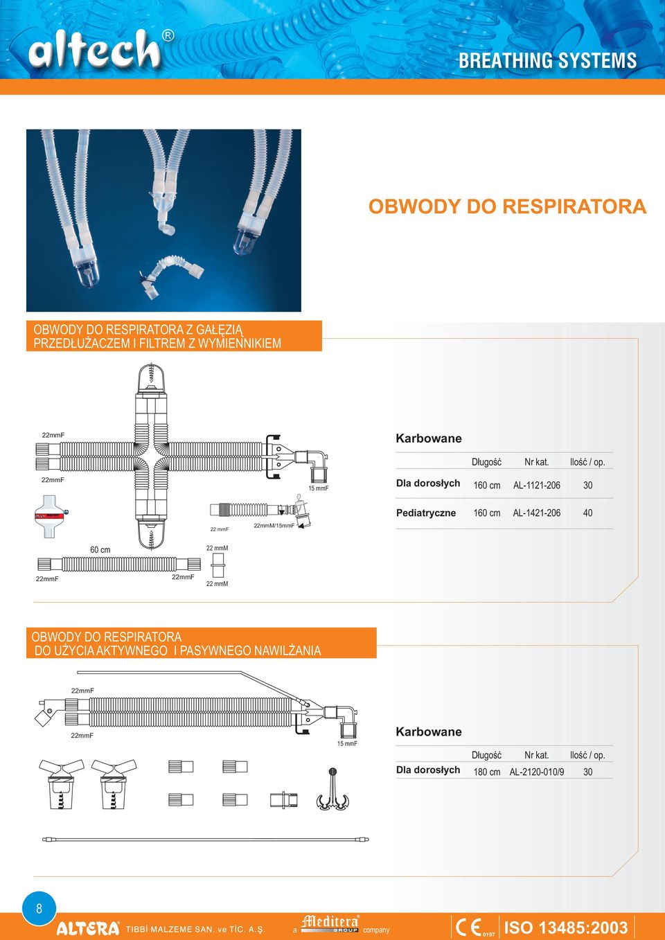 FREE-VENT Peditryczne AL-1421-206 22 mmf 22mmM/15mmF 60 cm OBWODY DO