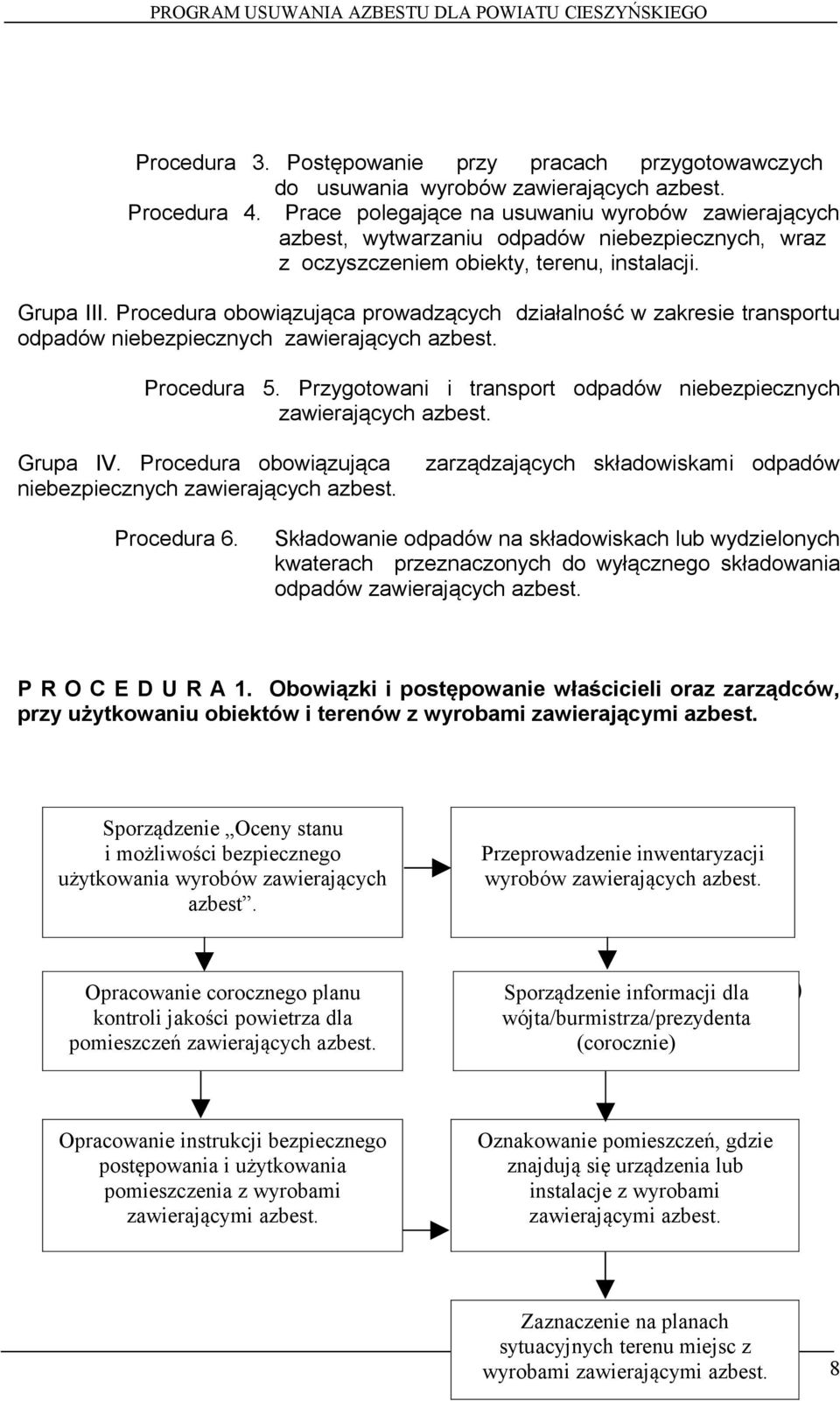 Procedura obowiązująca prowadzących działalność w zakresie transportu odpadów niebezpiecznych zawierających azbest. Procedura 5. Przygotowani i transport odpadów niebezpiecznych zawierających azbest.