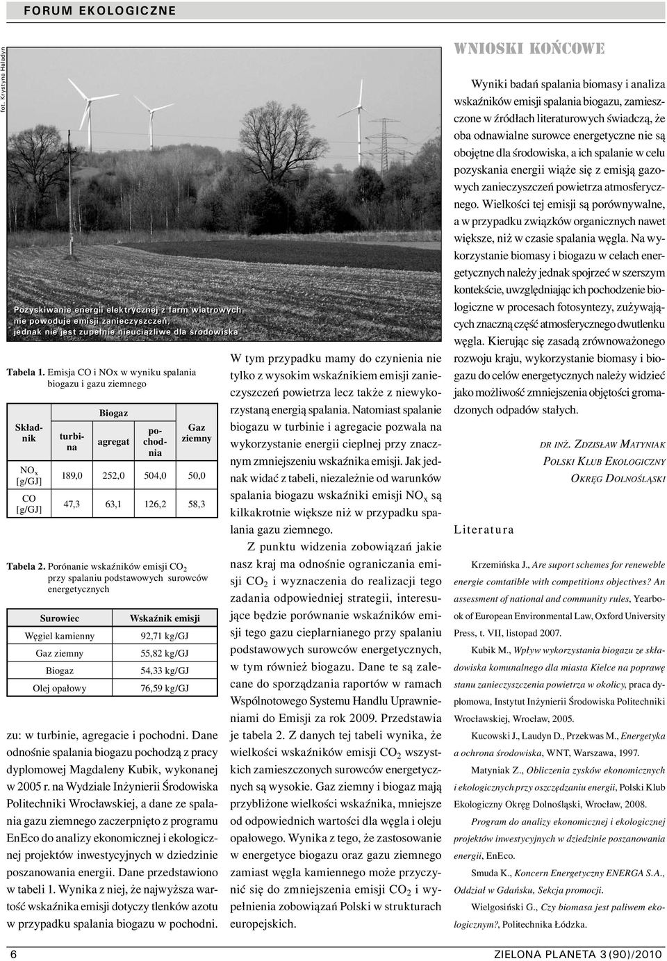 Porónanie wskaźników emisji CO 2 przy spalaniu podstawowych surowców energetycznych Surowiec Węgiel kamienny Gaz ziemny Biogaz Olej opałowy Wskaźnik emisji 92,71 kg/gj 55,82 kg/gj 54,33 kg/gj 76,59