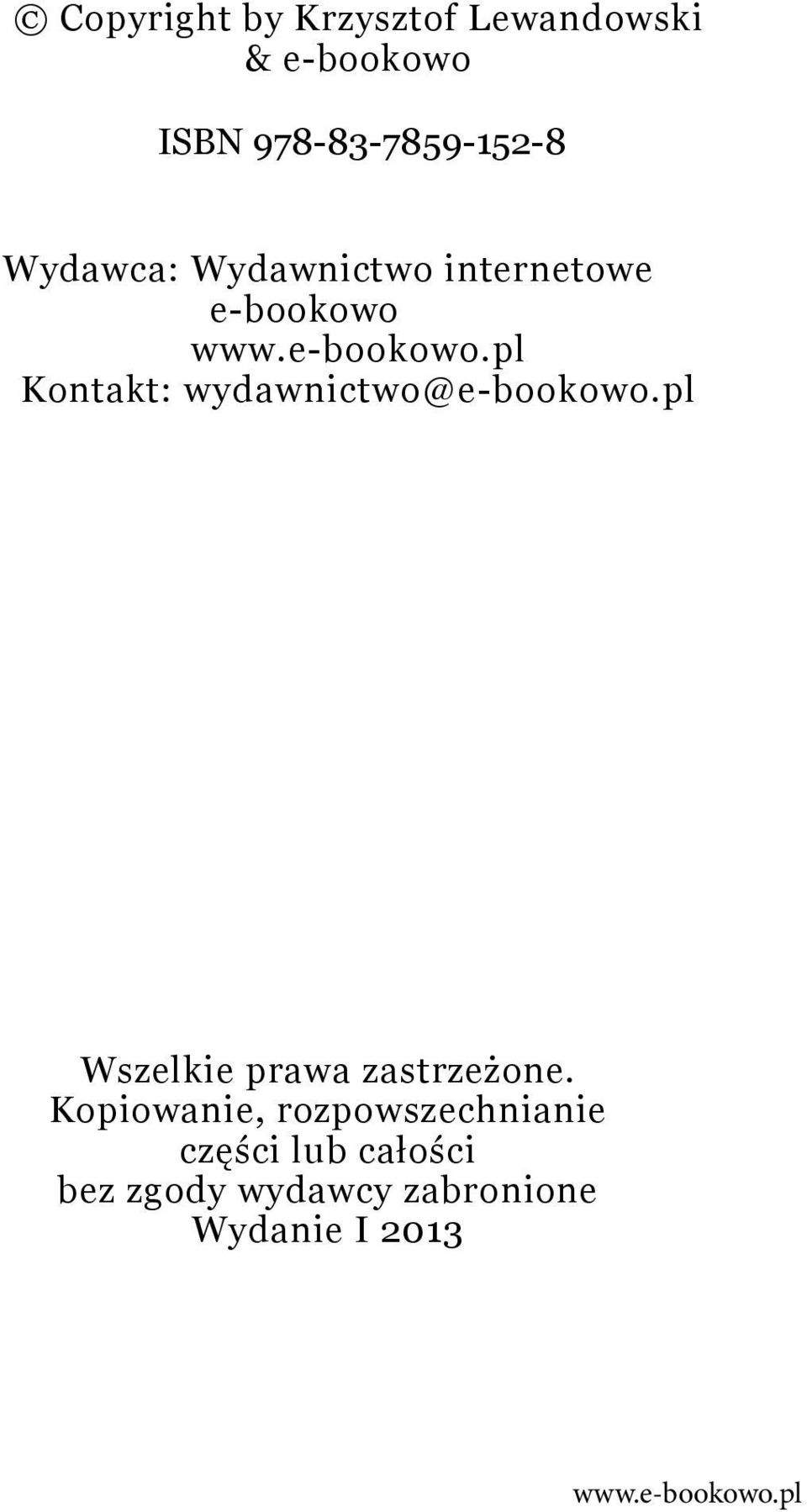 www.e-bookowo.pl Kontakt: wydawnictwo@e-bookowo.