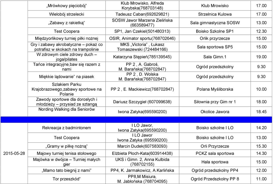 30 Międzyorlikowy turniej piłki nożnej OSIR, Animator sportu(768702646) Orlik przyrzecze 15.