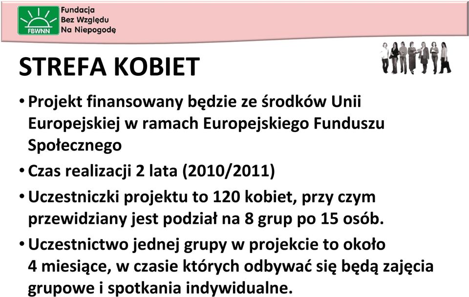 przy czym przewidziany jest podziałna 8 grup po 15 osób.