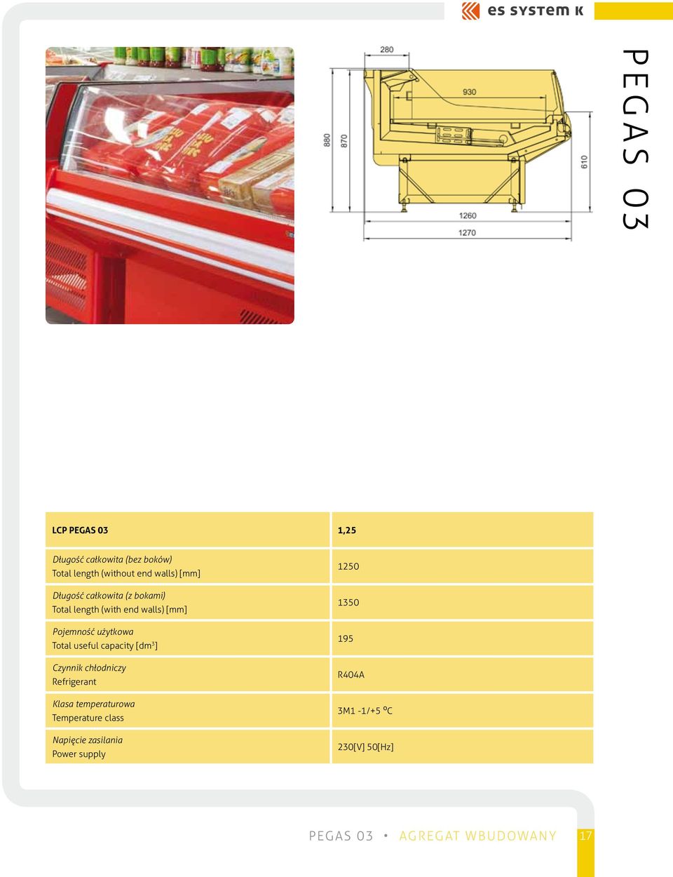 useful capacity [dm 3 ] Czynnik chłodniczy Refrigerant Klasa temperaturowa Temperature class