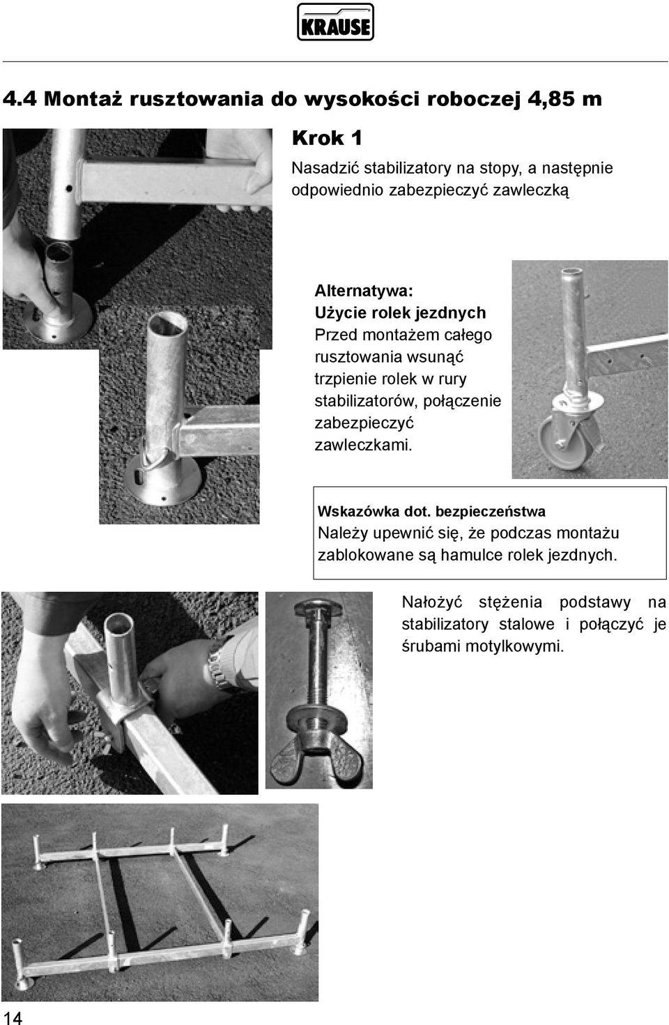 stabilizatorów, połączenie zabezpieczyć zawleczkami. Wskazówka dot.