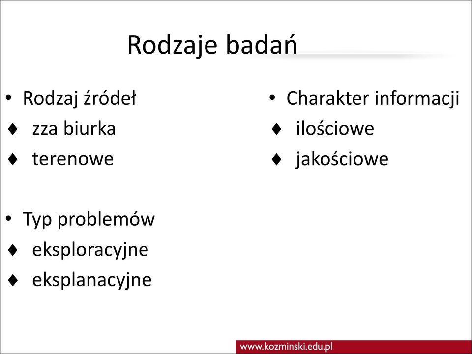 informacji ilościowe jakościowe