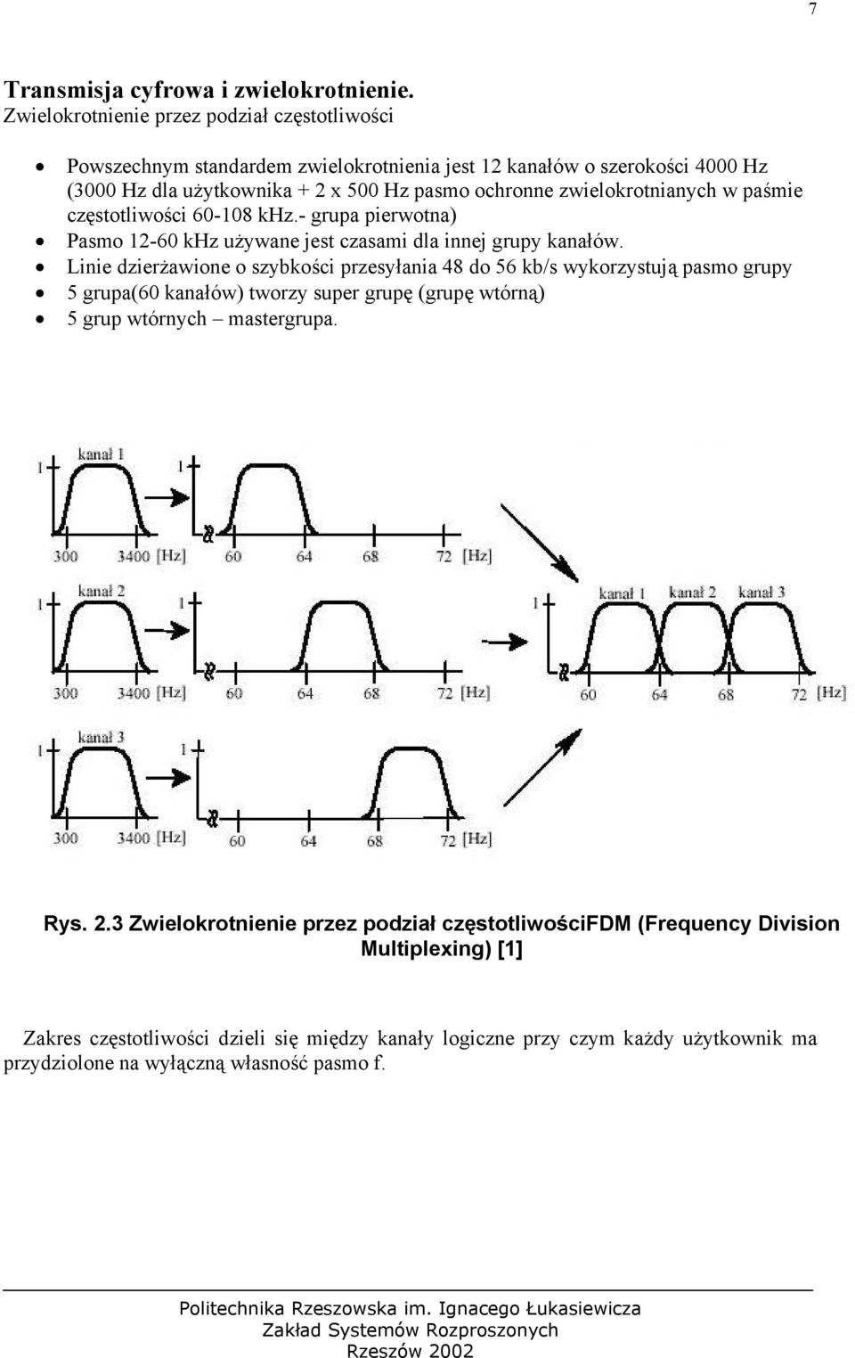 zwielokrotnianych w paśmie częstotliwości 60-108 khz.- grupa pierwotna) Pasmo 12-60 khz używane jest czasami dla innej grupy kanałów.