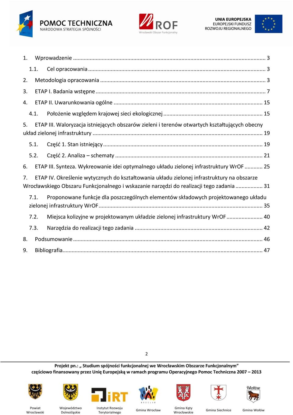 Analiza schematy... 21 6. ETAP III. Synteza. Wykreowanie idei optymalnego układu zielonej infrastruktury WrOF... 25 7. ETAP IV.