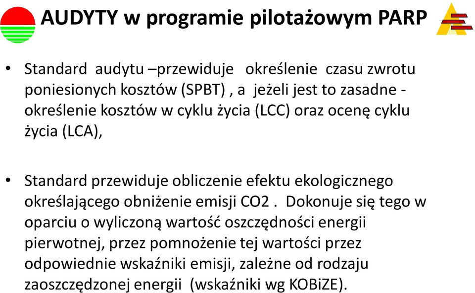 ekologicznego określającego obniżenie emisji CO2.