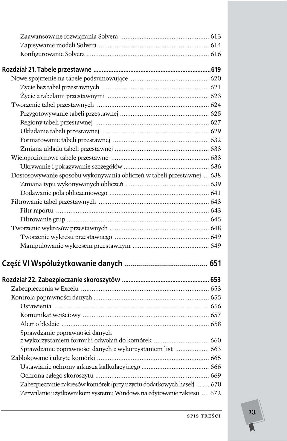 .. 627 Układanie tabeli przestawnej... 629 Formatowanie tabeli przestawnej... 632 Zmiana układu tabeli przestawnej... 633 Wielopoziomowe tabele przestawne... 633 Ukrywanie i pokazywanie szczegółów.