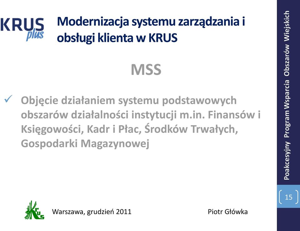 instytucji m.in. Finansów i Księgowości,