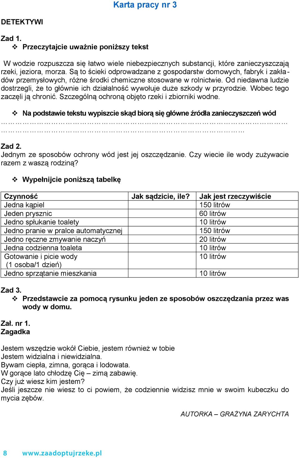 Od niedawna ludzie dostrzegli, że to głównie ich działalność wywołuje duże szkody w przyrodzie. Wobec tego zaczęli ją chronić. Szczególną ochroną objęto rzeki i zbiorniki wodne.