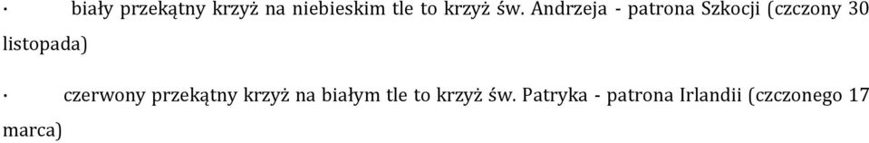 listopada) czerwony przekątny krzyż na białym tle