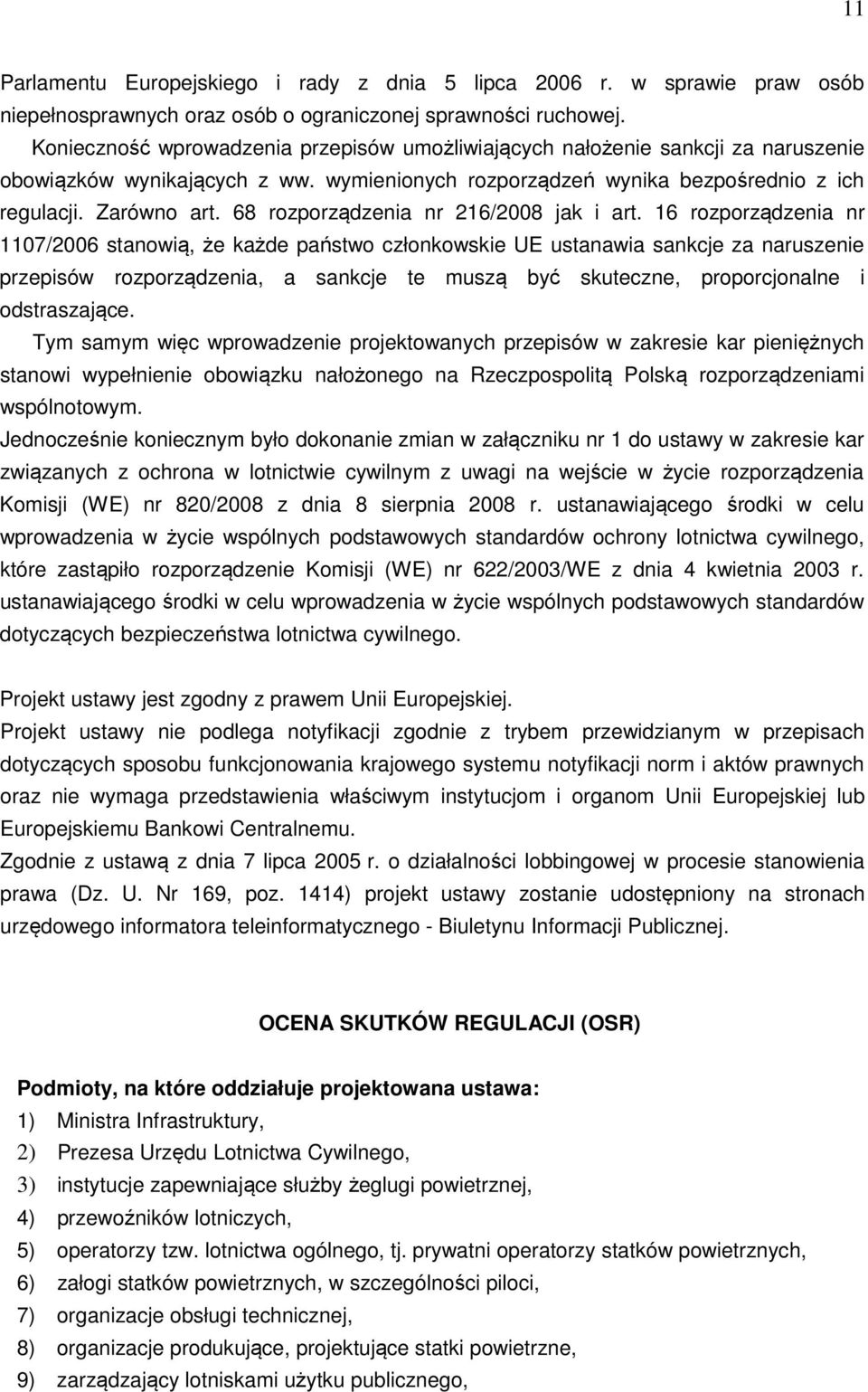 68 rozporządzenia nr 216/2008 jak i art.