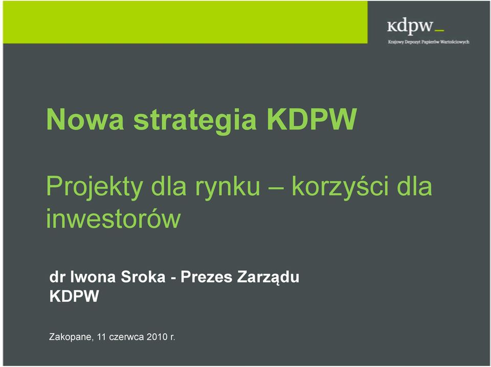 inwestorów dr Iwona Sroka -