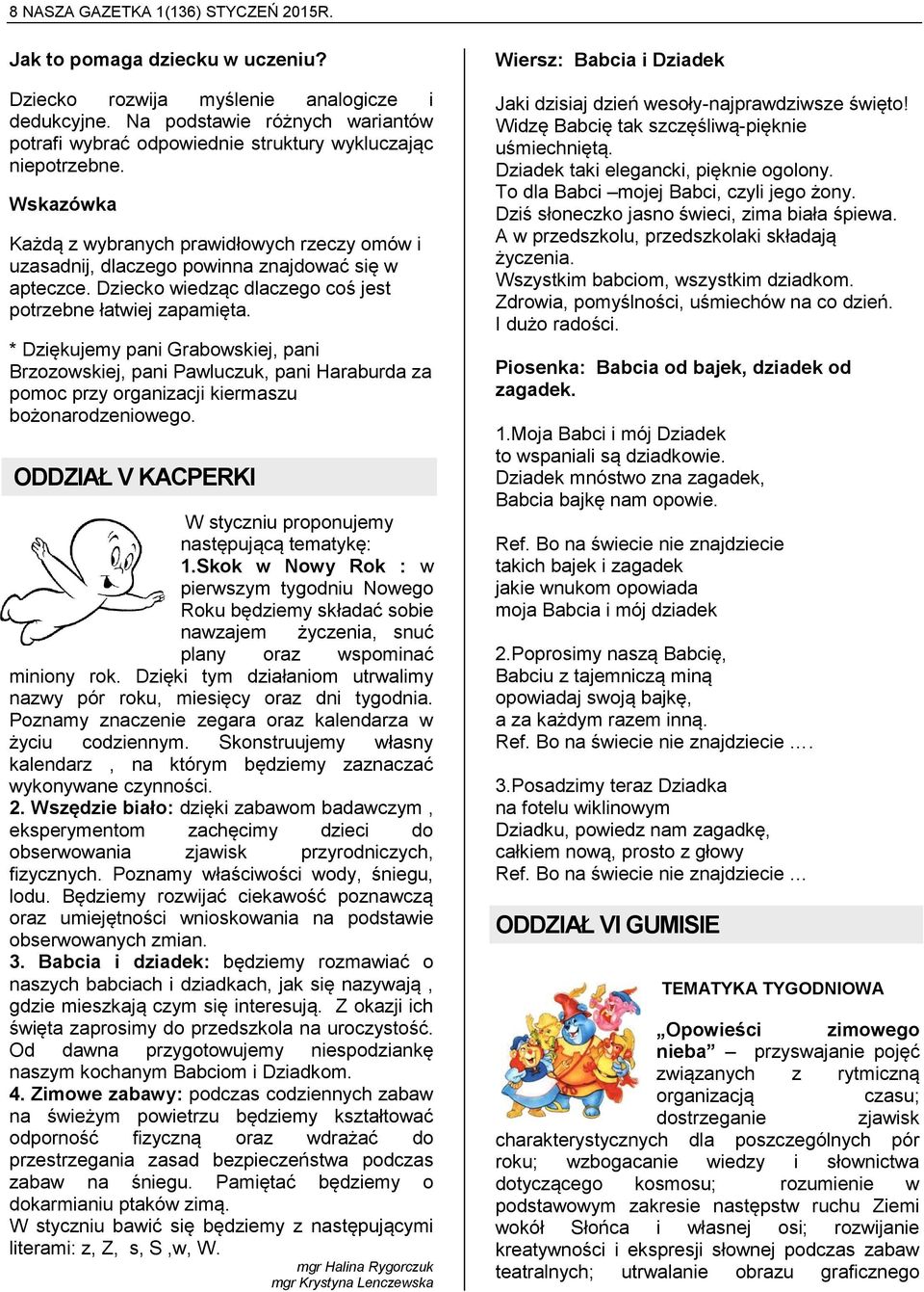 Wskazówka Każdą z wybranych prawidłowych rzeczy omów i uzasadnij, dlaczego powinna znajdować się w apteczce. Dziecko wiedząc dlaczego coś jest potrzebne łatwiej zapamięta.