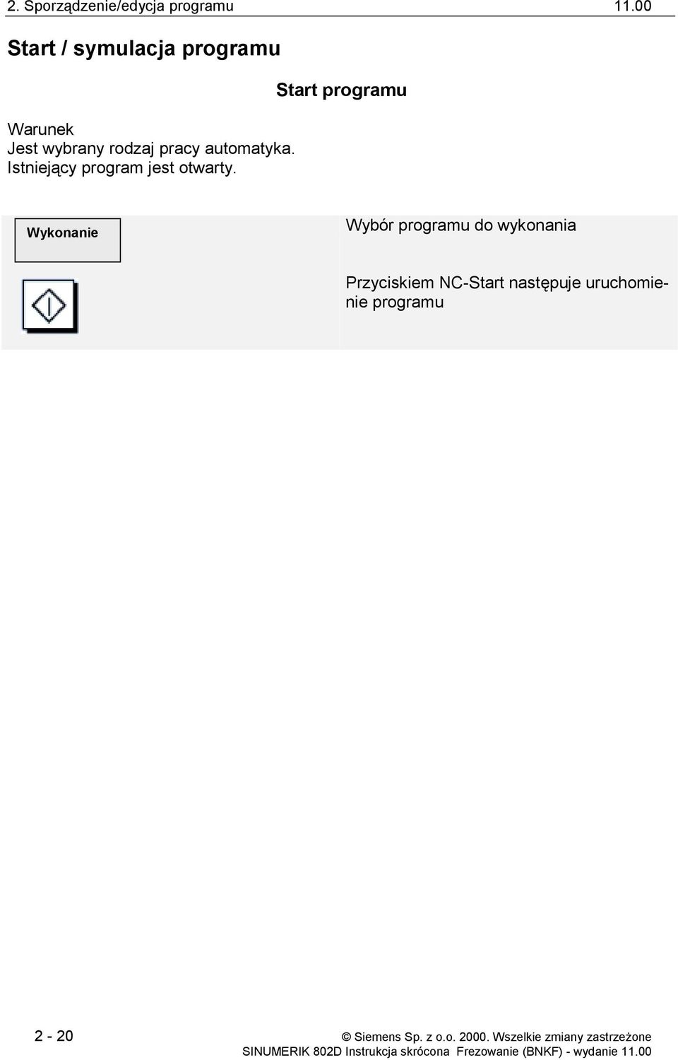 Istniejący program jest otwarty.