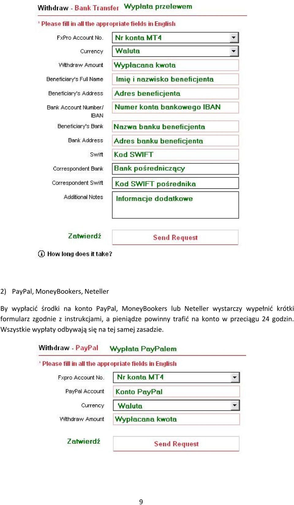 formularz zgodnie z instrukcjami, a pieniądze powinny trafić na