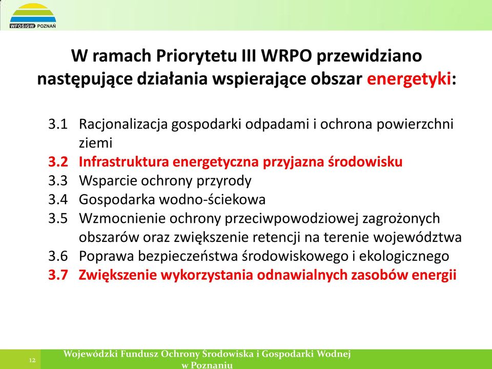 3 Wsparcie ochrony przyrody 3.4 Gospodarka wodno-ściekowa 3.