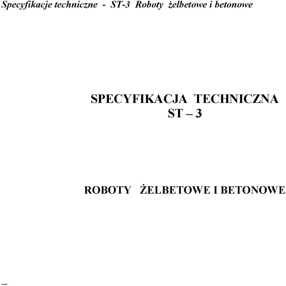 betonowe SPECYFIKACJA