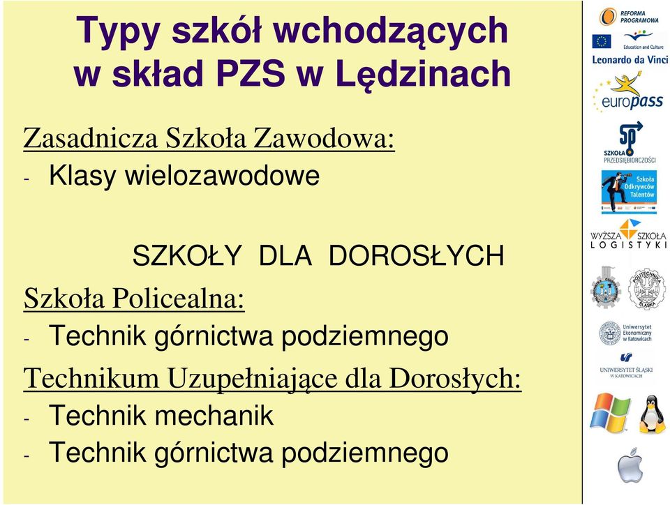 Policealna: - Technik górnictwa podziemnego Technikum