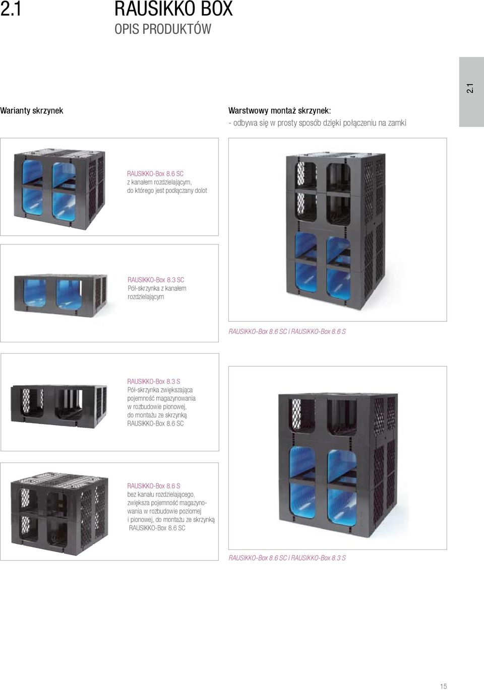 6 S RAUSIKKO-Box 8.3 S Pół-skrzynka zwiększająca pojemność magazynowania w rozbudowie pionowej, do montażu ze skrzynką RAUSIKKO-Box 8.6 SC RAUSIKKO-Box 8.