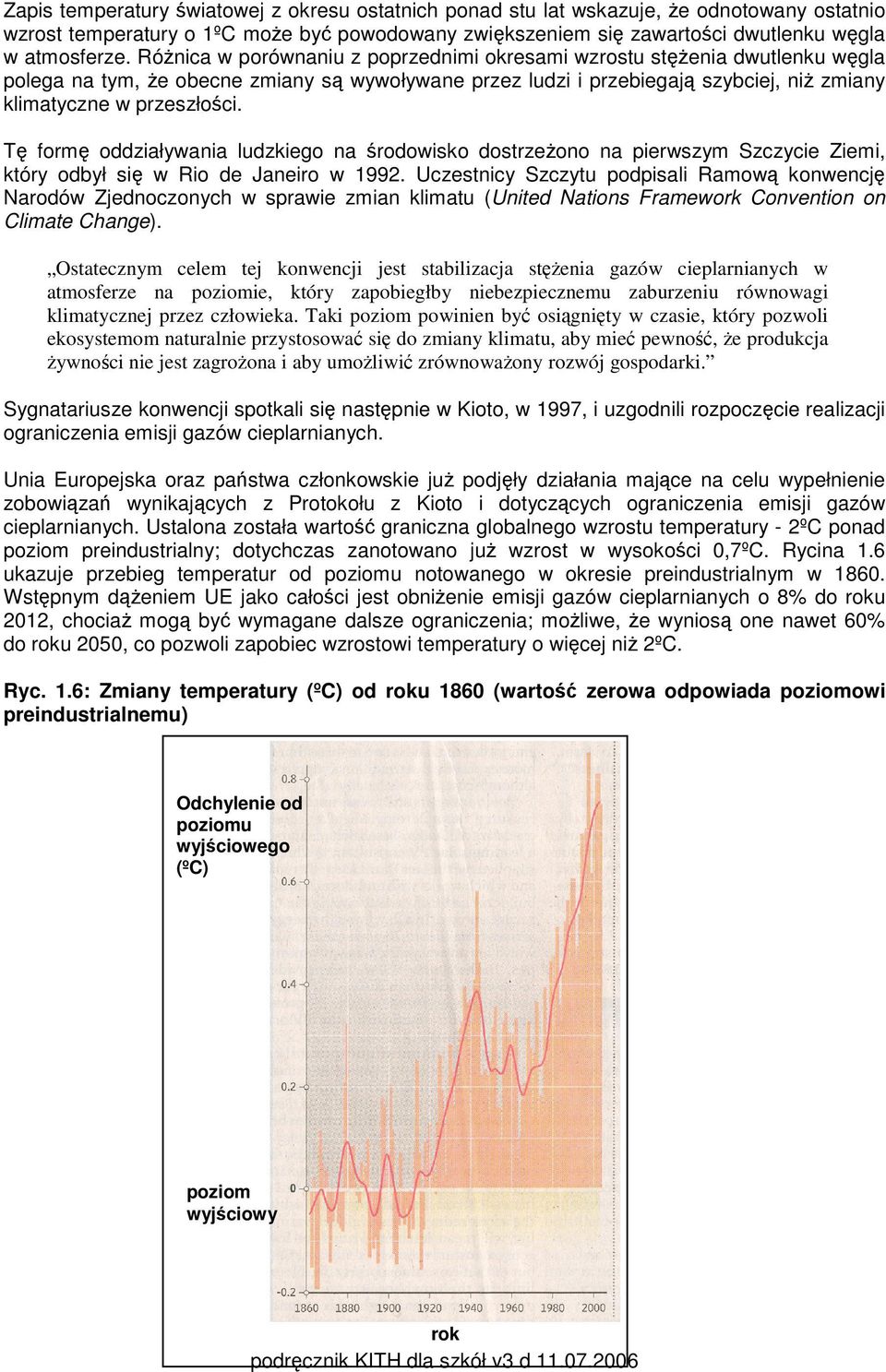 Tę formę oddziaływania ludzkiego na środowisko dostrzeżono na pierwszym Szczycie Ziemi, który odbył się w Rio de Janeiro w 1992.