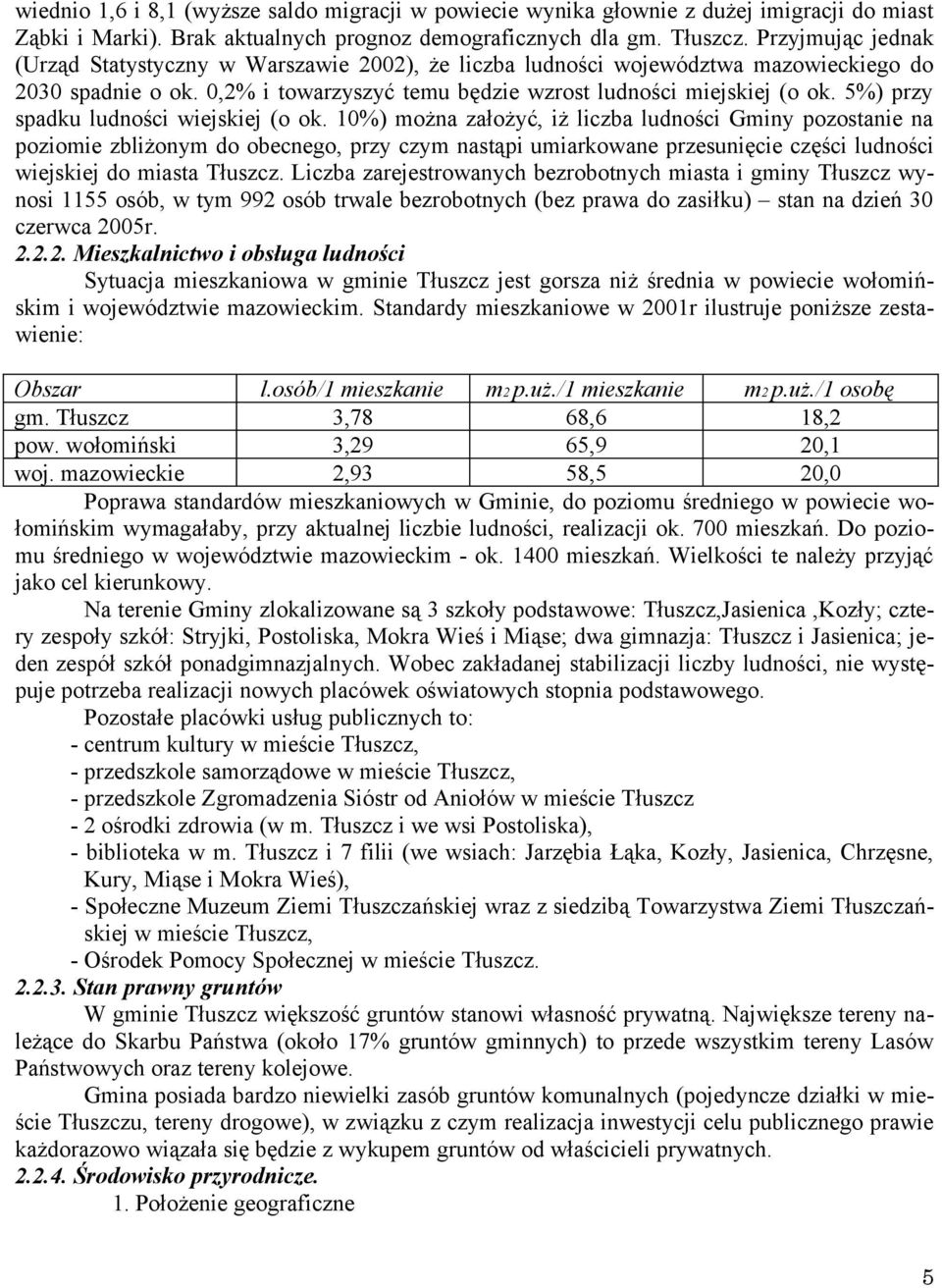 5%) przy spadku ludności wiejskiej (o ok.