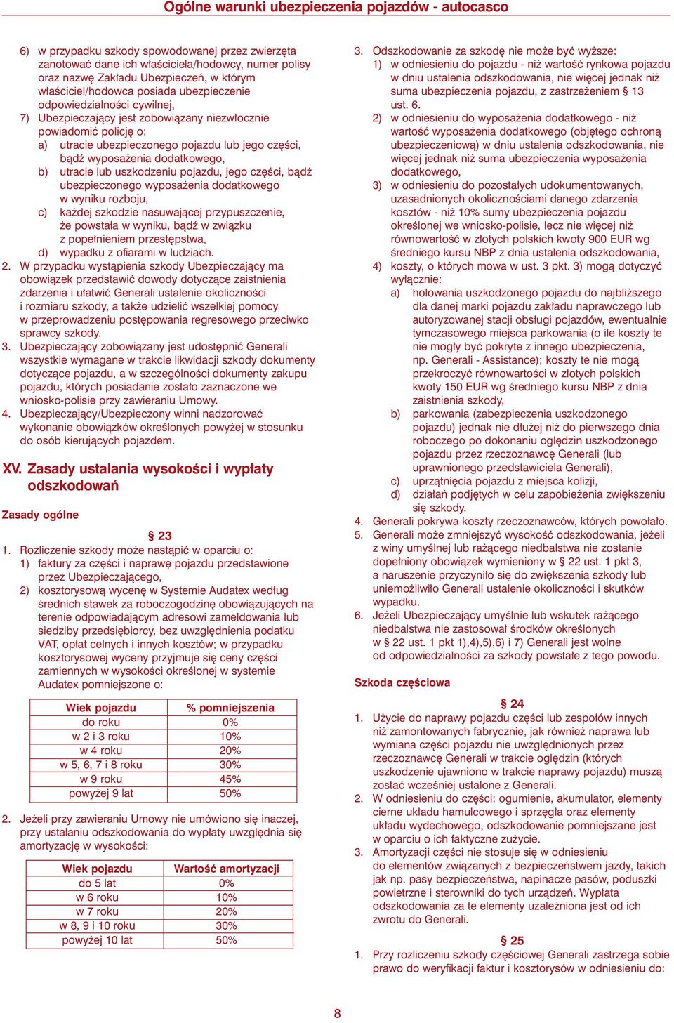 uszkodzeniu pojazdu, jego cz Êci, bàdê ubezpieczonego wyposa enia dodatkowego w wyniku rozboju, c) ka dej szkodzie nasuwajàcej przypuszczenie, e powsta a w wyniku, bàdê w zwiàzku z pope nieniem