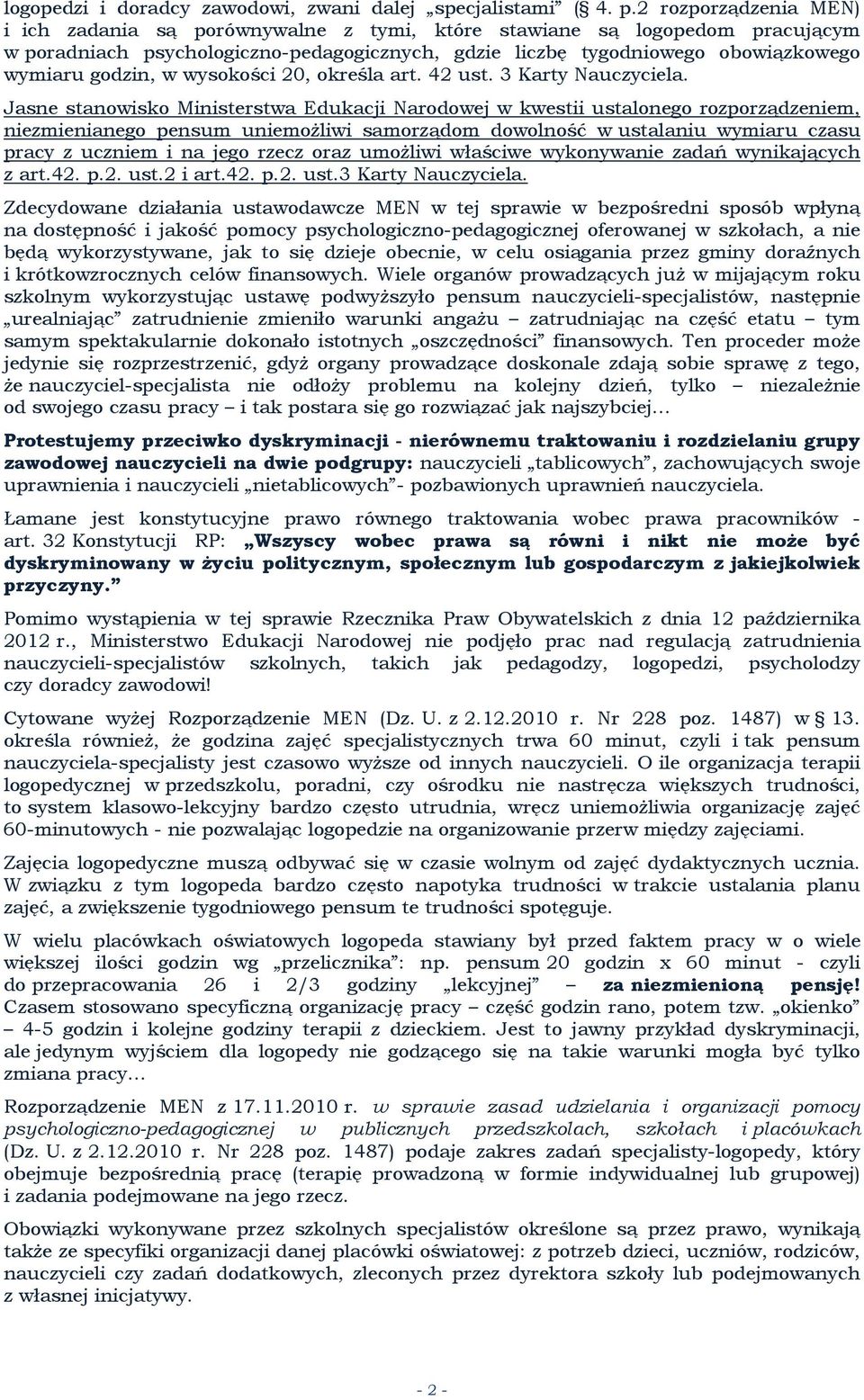 w wysokości 20, określa art. 42 ust. 3 Karty Nauczyciela.
