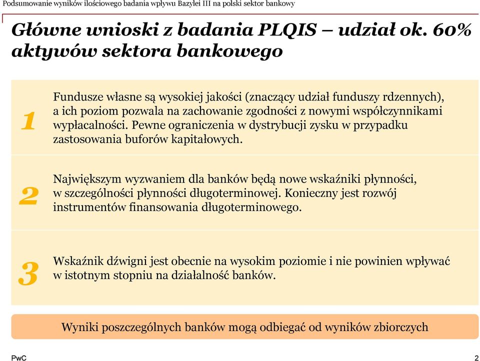 wypłacalności. Pewne ograniczenia w dystrybucji w przypadku zastosowania buforów kapitałowych.