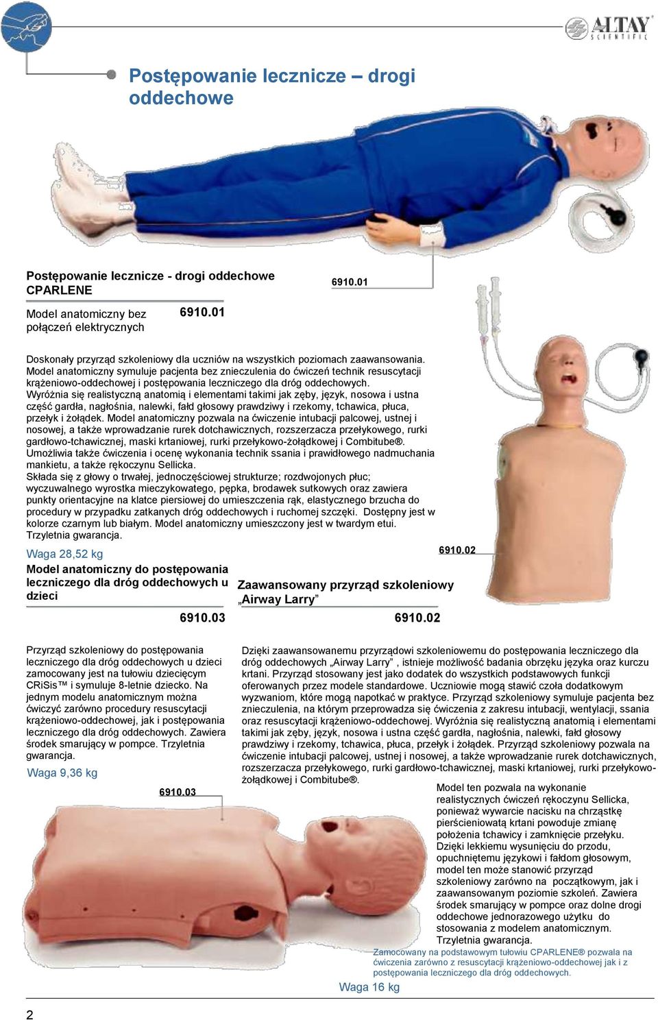 Model anatomiczny symuluje pacjenta bez znieczulenia do ćwiczeń technik resuscytacji krążeniowo-oddechowej i postępowania leczniczego dla dróg oddechowych.