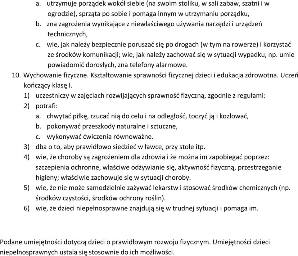 wie, jak należy bezpiecznie poruszać się po drogach (w tym na rowerze) i korzystać ze środków komunikacji; wie, jak należy zachować się w sytuacji wypadku, np.