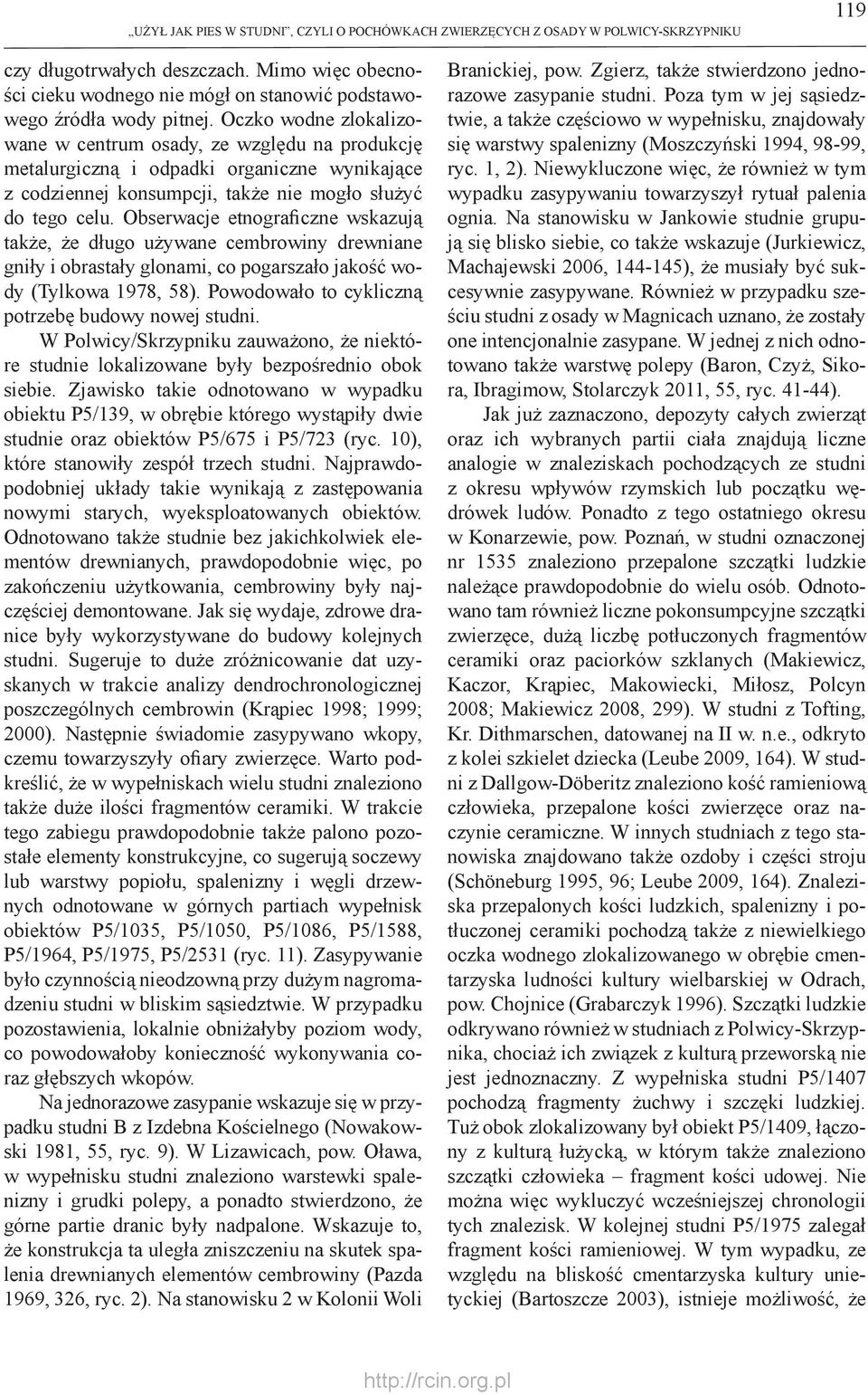 Oczko wodne zlokalizowane w centrum osady, ze względu na produkcję metalurgiczną i odpadki organiczne wynikające z codziennej konsumpcji, także nie mogło służyć do tego celu.