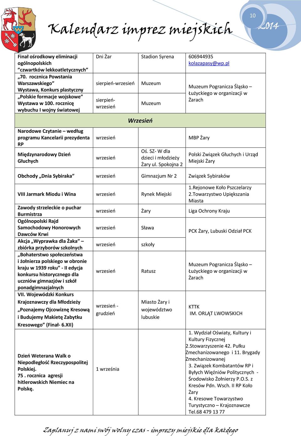 pl sierpień wrzesień sierpieńwrzesień wrzesień wrzesień Wrzesień Oś. SZ W dla dzieci i młodzieży ul.
