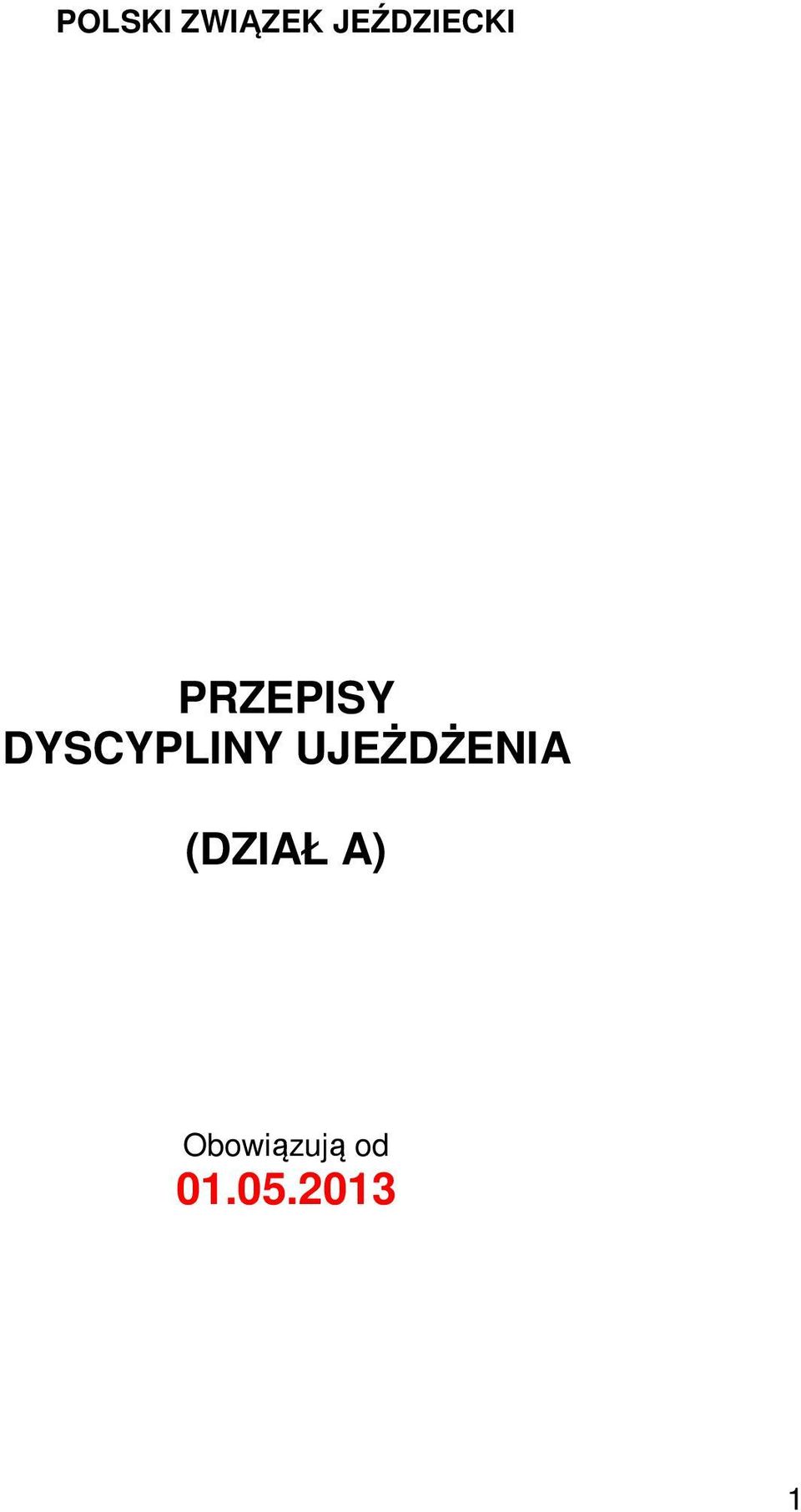 DYSCYPLINY UJEŻDŻENIA