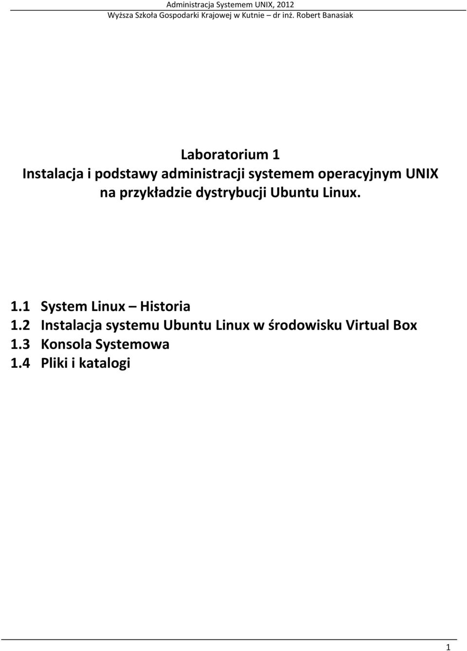1 System Linux Historia 1.