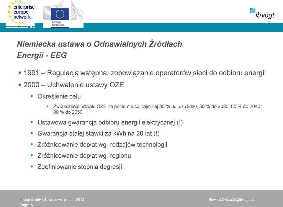 do 2030, 65 % do 2040 i 80 % do 2050 Ustawowa gwarancja odbioru energii elektrycznej (!