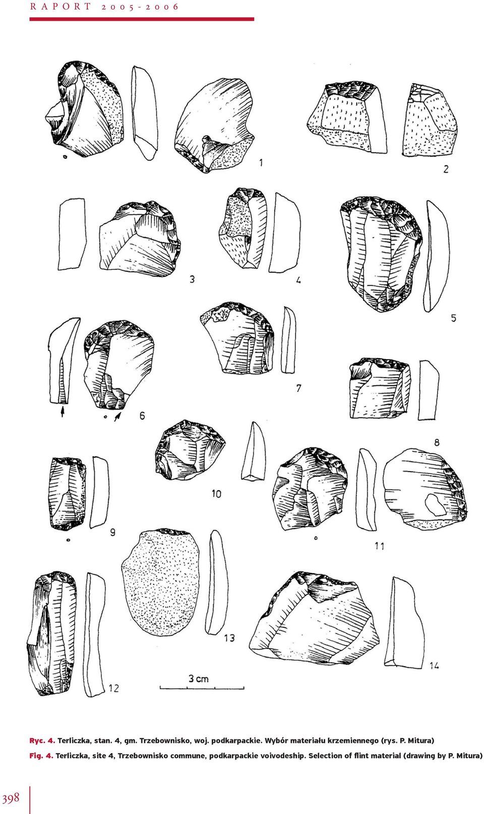 Wybór materiału krzemiennego (rys. P. Mitura) Fig. 4.