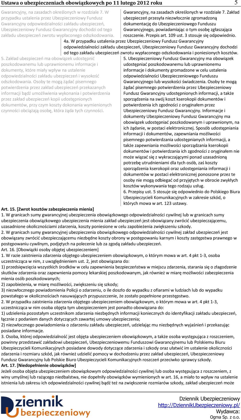 odszkodowania. 5.
